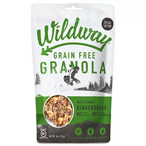 Wildway Gingerbread Grain-Free Granola, 8oz (Certified gluten-free, Paleo, Vegan, Non-GMO) …