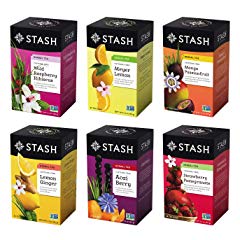 Stash Tea Fruity Herbal Tea Six Flavor Assortment